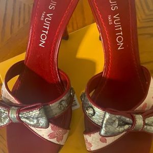 RARE LIMITED EDITION LOUIS VUITTON SANDALS 36 CHERRY BLOSSOM MONOGRAM